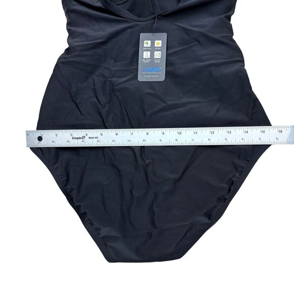 Next Black Rouches One Piece Swimsuit Sz 10 - Picture 4 of 11